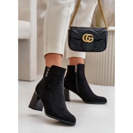 Bottes isolées en daim écologique pour femmes, à talon haut, fermées par une fermeture éclair, noir Erillia 2