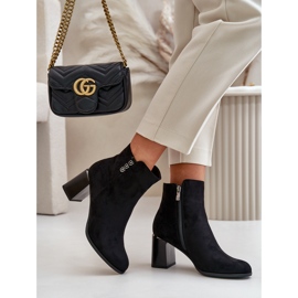Bottes isolées en daim écologique pour femmes, à talon haut, fermées par une fermeture éclair, noir Erillia le noir 3