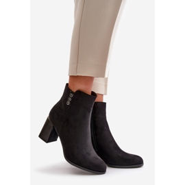 Bottes isolées en daim écologique pour femmes, à talon haut, fermées par une fermeture éclair, noir Erillia 1