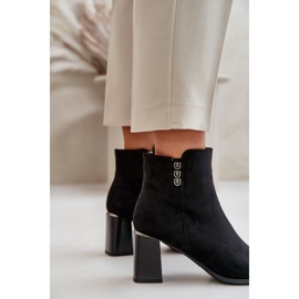 Bottes isolées en daim écologique pour femmes, à talon haut, fermées par une fermeture éclair, noir Erillia le noir 5