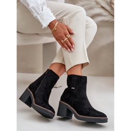Bottines Femme À Talon Haut Isolées Eco Daim Noir Arkesia le noir 7