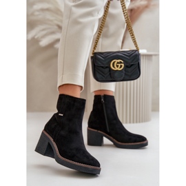 Bottines Femme À Talon Haut Isolées Eco Daim Noir Arkesia le noir 2