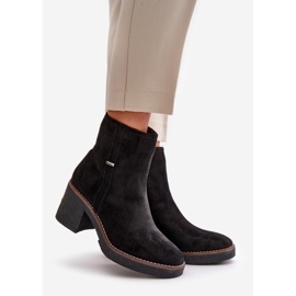Bottines Femme À Talon Haut Isolées Eco Daim Noir Arkesia 1