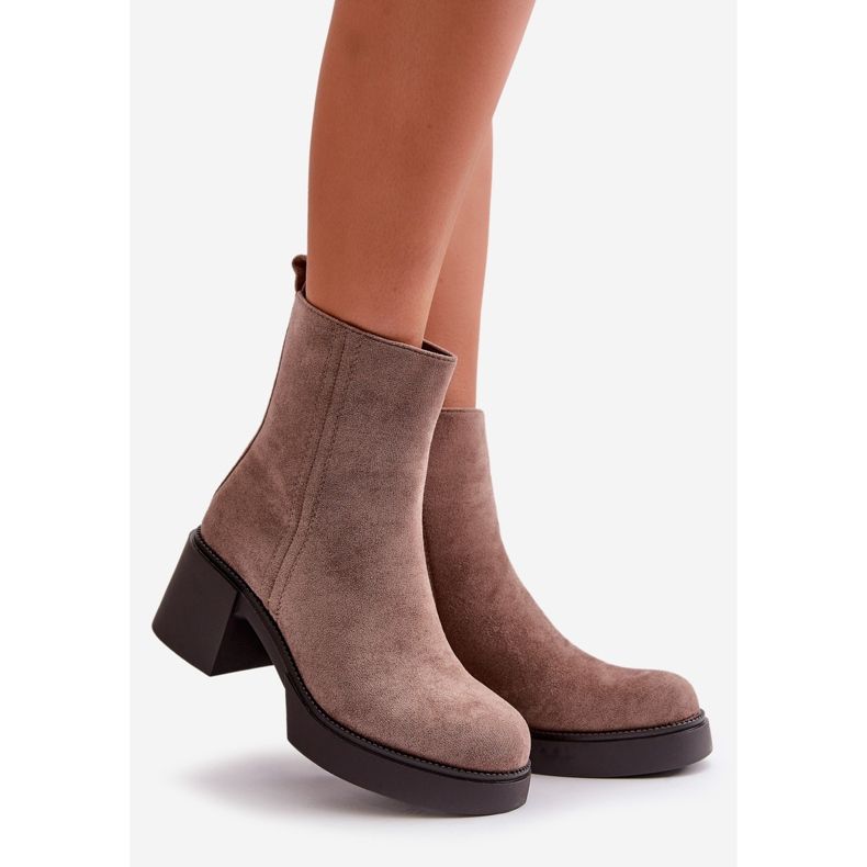 Bottines Femme Eco Suede, Isolées, Beige Foncé, Meriluna 1 Bottines Femme Eco Suede, Isolées, Beige Foncé, Meriluna 1