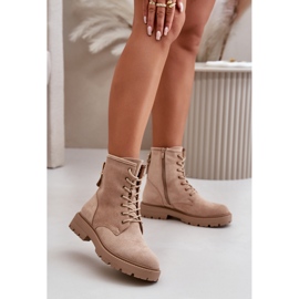 Bottes de travail pour femmes, chaudes, zippées, éco-suède, beige Mardia 2 Bottes de travail pour femmes, chaudes, zippées, éco-suède, beige Mardia 2