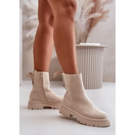 Bottines à talons plats en daim Lakyta beiges 5