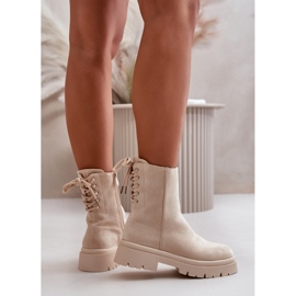 Bottines à talons plats en daim Lakyta beiges 7