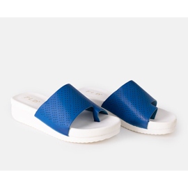 Inna Mules compensées Monferrato bleu marine 2