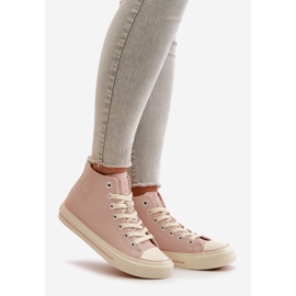 Baskets isolées pour femmes en cuir écologique rose Big Star OO274933 1