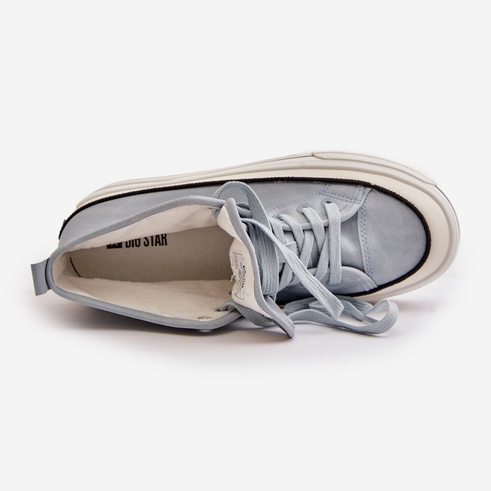 Baskets isolées pour femmes sur la plateforme en cuir écologique Big Star OO274069 bleu 1 Baskets isolées pour femmes sur la plateforme en cuir écologique Big Star OO274069 bleu 1