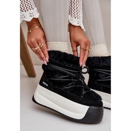 Bottes de neige pour femmes en cuir sur semelle épaisse avec fourrure Big Star OO274A206 noir le noir 2