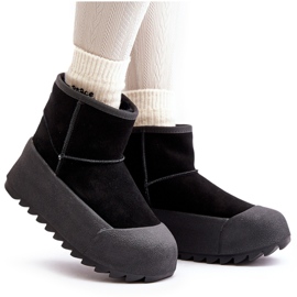 Bottes de neige isolées en daim sur la plateforme Big Star OO274A213 Noir le noir 16