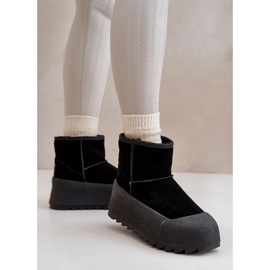 Bottes de neige isolées en daim sur la plateforme Big Star OO274A213 Noir le noir 11