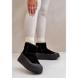 Bottes de neige isolées en daim sur la plateforme Big Star OO274A213 Noir le noir 8