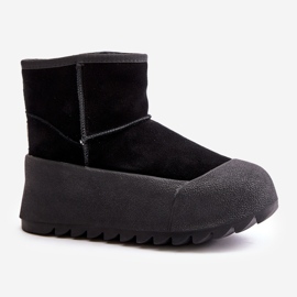 Bottes de neige isolées en daim sur la plateforme Big Star OO274A213 Noir le noir 10