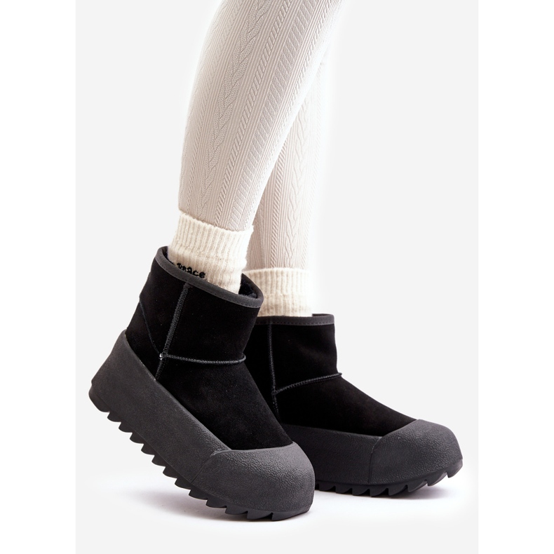 Bottes de neige isolées en daim sur la plateforme Big Star OO274A213 Noir le noir 1
