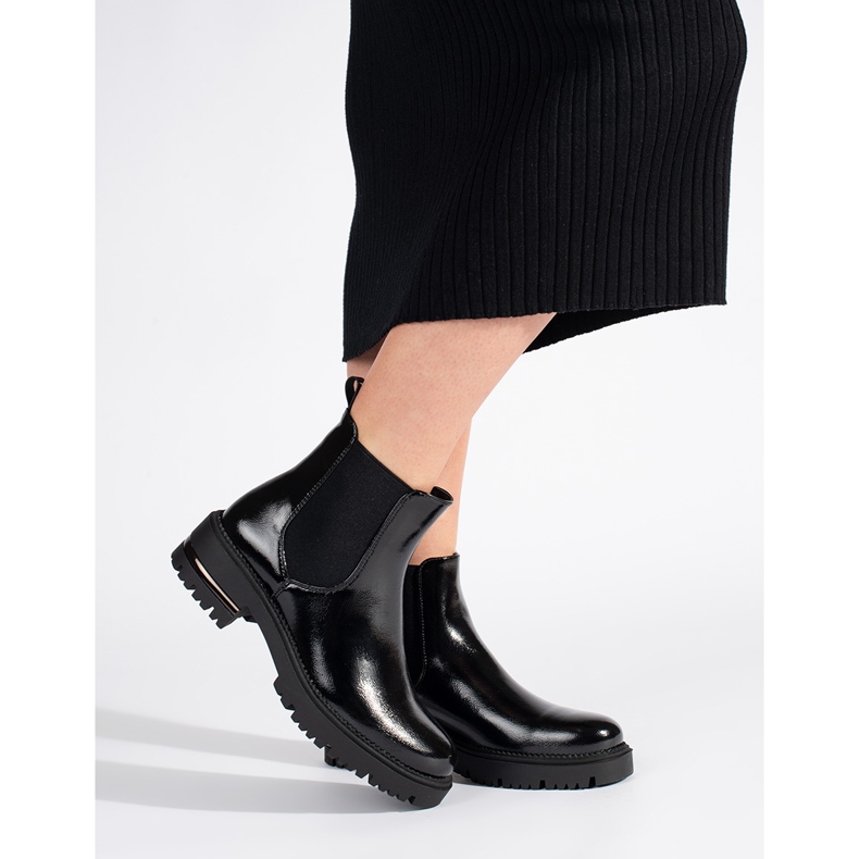 Bottines vernies pour femmes sur la plateforme Sergio Leone noir 1