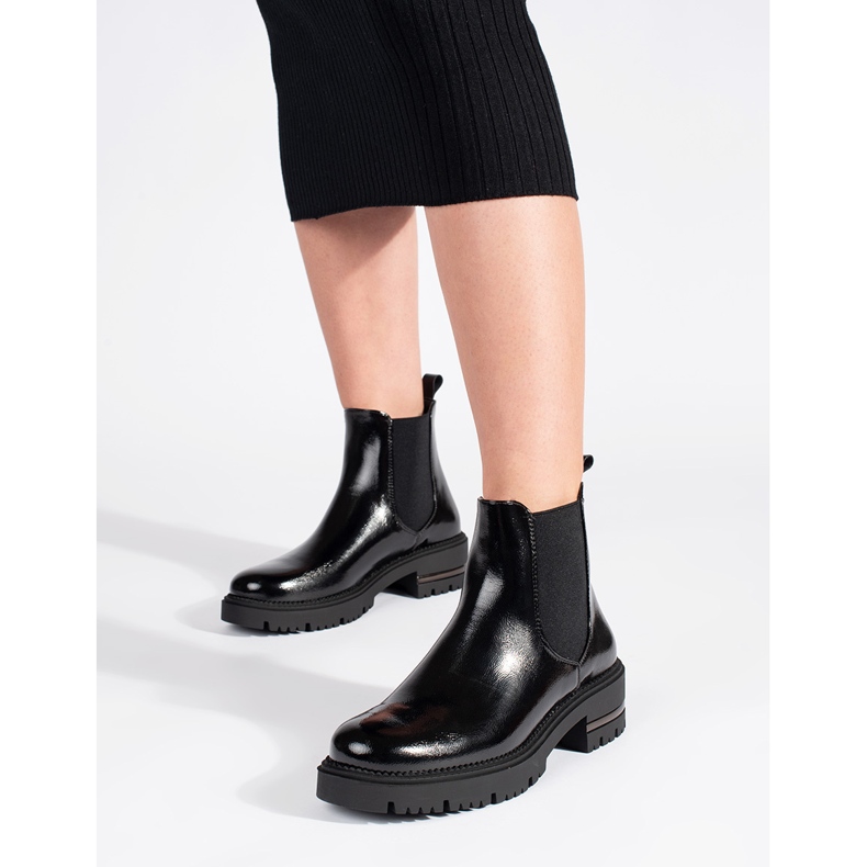 Bottines vernies pour femmes sur la plateforme Sergio Leone le noir 2