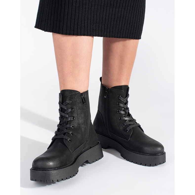 Bottines noires pour femmes sur la plateforme Sergio Leone le noir 2 Bottines noires pour femmes sur la plateforme Sergio Leone le noir 2
