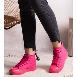 Baskets montantes rose foncé par Raffie 1