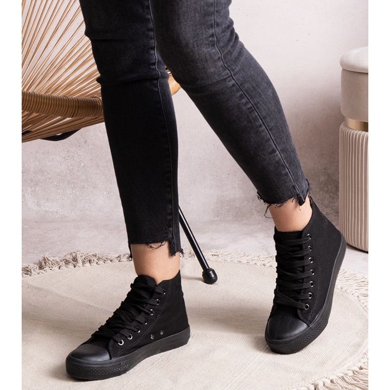 Baskets montantes Raffie noires 1