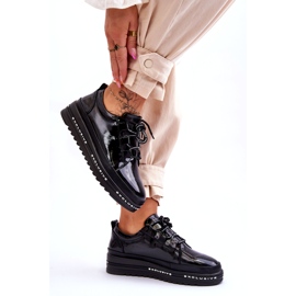 S.Barski Baskets en cuir verni noires Chantal le noir 3