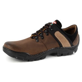 Olivier Chaussures de trekking en cuir pour hommes 311GT, marron foncé brun 1