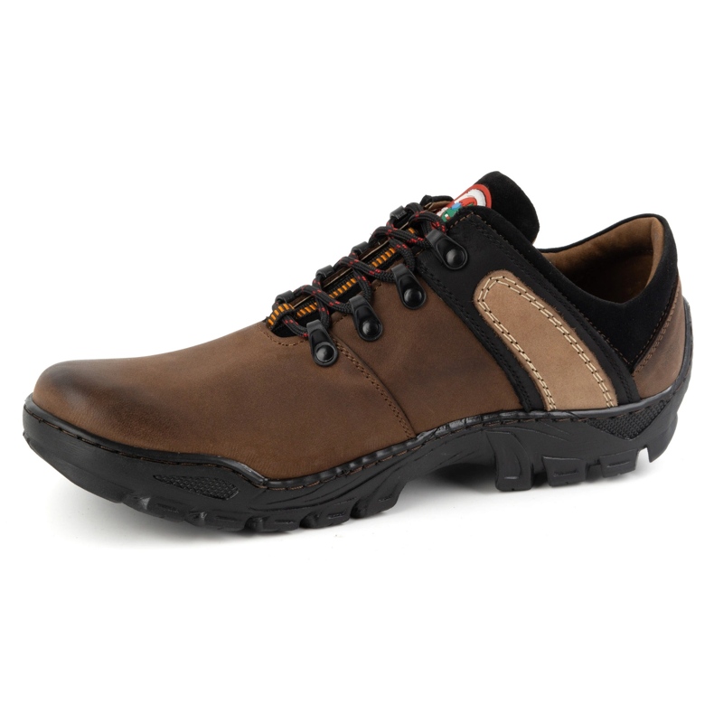 Olivier Chaussures de trekking en cuir pour hommes 311GT, marron foncé brun 1