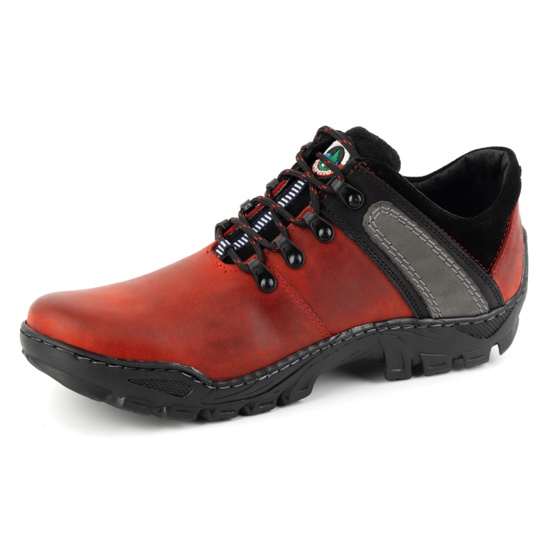 Olivier Chaussures de trekking en cuir pour hommes 311GT rouge 1