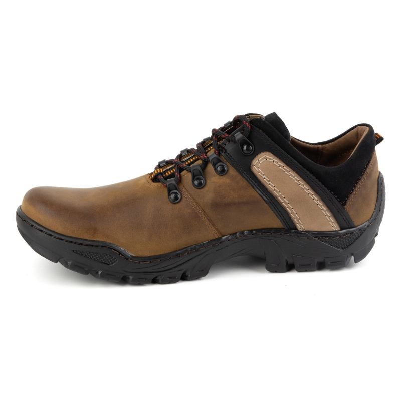 Olivier Chaussures de trekking en cuir pour hommes 311GT marron orange 1