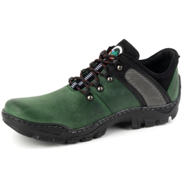 Olivier Chaussures de trekking en cuir pour hommes 311GT, vertes 1
