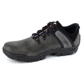 Olivier Chaussures de trekking en cuir pour hommes 311GT, grises 1