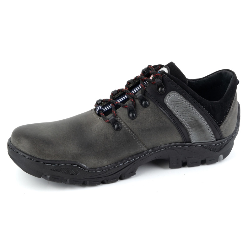 Olivier Chaussures de trekking en cuir pour hommes 311GT, grises 1