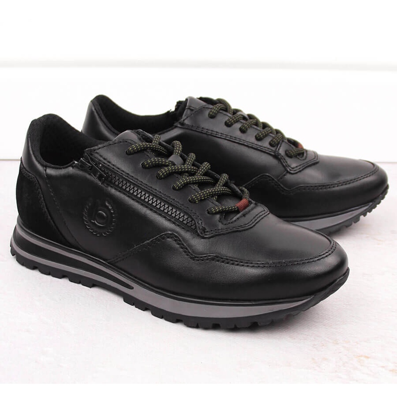 Chaussures confortables en cuir noir pour hommes Bugatti OO153301 le noir 1