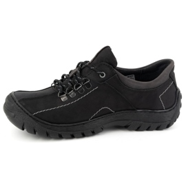 KOMODO Chaussures de trekking en cuir pour hommes 936K, noires le noir 1