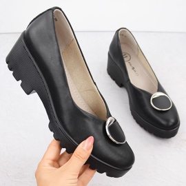 Chaussures slip-on en cuir noir pour femme Filippo DP4569 1