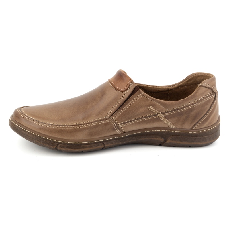 Olivier Chaussures à enfiler en cuir pour hommes 62K marron 08 brun 1