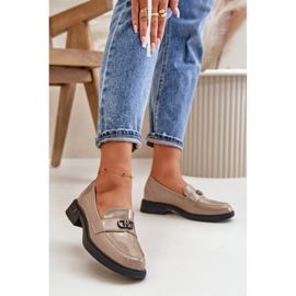 Mocassins Femme En Cuir Verni Kaki Vinceza 58409 vert 2