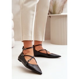 Ballerines pour femmes à bouts pointus et bretelles entrelacées, Black Violra noir 2