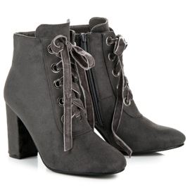 Bestelle Bottines nouées élégantes gris 1 Bestelle Bottines nouées élégantes gris 1