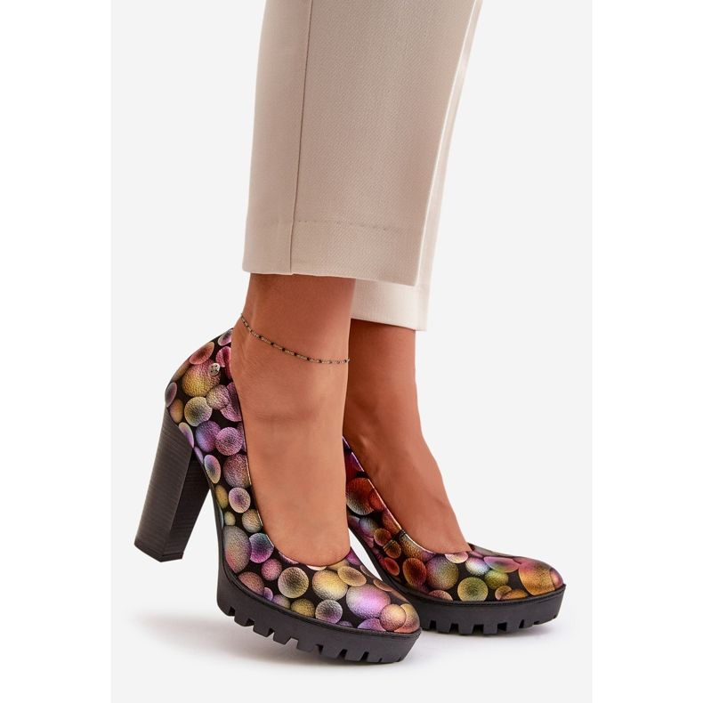 Escarpins en Cuir à Talon Haut Maciejka 02629-39 Multicolore le noir 1