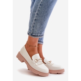 Mocassins pour femmes avec décoration en cuir écologique, blanc Tialorae blanche 1 Mocassins pour femmes avec décoration en cuir écologique, blanc Tialorae blanche 1