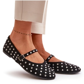 Ballerines Décorées Avec Bride Eco Daim Noir Tirilissa le noir 10