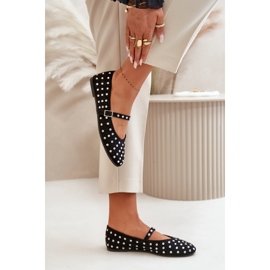 Ballerines Décorées Avec Bride Eco Daim Noir Tirilissa le noir 7