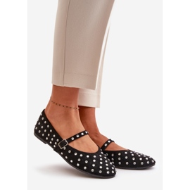 Ballerines Décorées Avec Bride Eco Daim Noir Tirilissa le noir 1