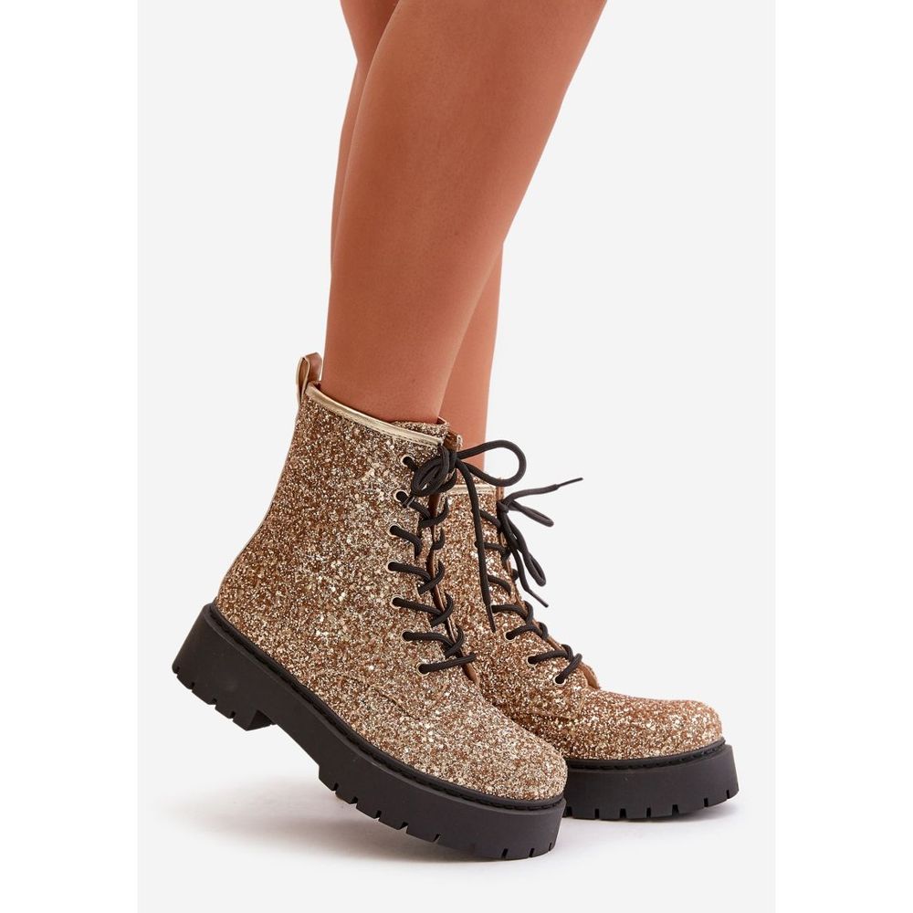 Bottes de travail isolees dorees pour femmes avec paillettes