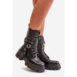 Bottes Worker Isolées À Lanières Pour Femme Noir Berivana le noir 1