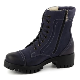 Olivier Bottes en cuir pour femmes, bottes d'hiver isolées, 272BB, bleu marine 1