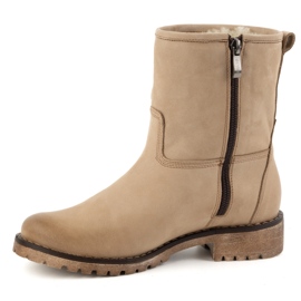 Olivier Bottes d'hiver isolées en cuir pour femme 340BB, beige 1