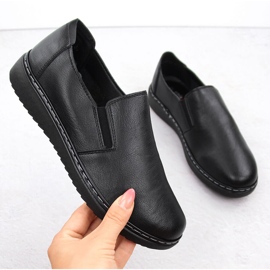 Chaussures à enfiler confortables pour femmes, noires Unisoft 5932 le noir 1